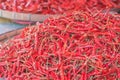 Hot red dry chili pepper at market Royalty Free Stock Photo