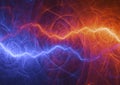 Hot red fire and cold ice lightning Royalty Free Stock Photo