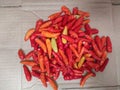 Hot red fresh cayenne pepper ready for sale. background and texture