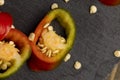 Hot red pepper on the board Royalty Free Stock Photo