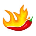 Hot red pepper icon, burning spicy paprika Royalty Free Stock Photo