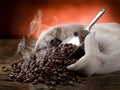 Hot roasted coffee beans Royalty Free Stock Photo