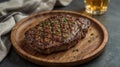 Hot Roasted Steak Ready to Serve Royalty Free Stock Photo