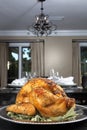 Hot Roasted Thanksgiving Turkey With Table Background