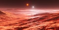 Hot, rocky planet orbiting two stars - red giant and white dwarf