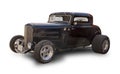 The Hot rod car based on Ford 1932 Model 18 or B three-window coupe. White background