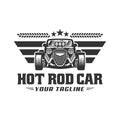 Hot Rod car logo, HotRod vector emblem, Vector Hot Rod car logo