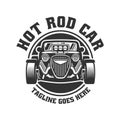 Hot Rod car logo, HotRod vector emblem, Vector Hot Rod car logo