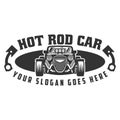 Hot Rod car logo, HotRod vector emblem, Vector Hot Rod car logo