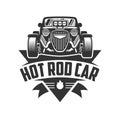Hot Rod car logo, HotRod vector emblem, Vector Hot Rod car logo