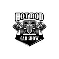 Hot Rod car show logo vector Royalty Free Stock Photo