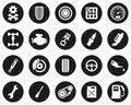 Hot Rod Culture & Parts Icons White On Black Flat Design Circle Set Big Royalty Free Stock Photo