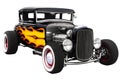 Isolated Vintage 1932 Hot Rod with Flames Royalty Free Stock Photo