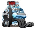 Hot Rod Race Car Engine Cartoon Vector Illustration Royalty Free Stock Photo