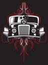 Hot rod. Retro car. pinstripes. vector