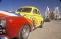 Hot Rod sits in front of Mission San Xavier del Bac, Tucson, Arizona Royalty Free Stock Photo