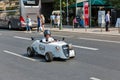 Hot rod small car in Berlin downtown, Germany. Royalty Free Stock Photo