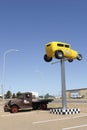 Hot Rod and Vintage Pick up outside The Route 66 Auto Museum. Santa Rosa NM, USA. June 10, 2014.