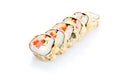 Hot Roll Tempura Royal, salmon, salmon caviar, cream cheese, avocado