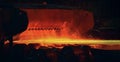 Hot-rolled steel process in steel industry Royalty Free Stock Photo