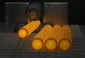 Hot rolling machine Industry steel background. Royalty Free Stock Photo