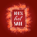 Hot Sale Autumn Fall Typographic Banner and leaves.