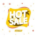 Hot Sale, promotion banner design template, discount tag, vector illustration