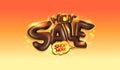 Hot sale banner mockup with 3D style melting chocolate letters Royalty Free Stock Photo