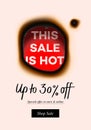 Hot Sale banner. Special offer, big sale, discount up to 30 off. Burnt hole in paper. Modern design vector illustration Royalty Free Stock Photo