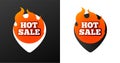 Hot Sale Burning Pins. Black and White Variations. Isolated Vector Objects.
