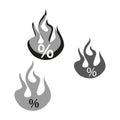 Hot sale concept. Percent flame symbol. Vector illustration. EPS 10. Royalty Free Stock Photo