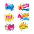 Hot Sale Countdown Badges with Last Offer and Chance Promo Sticker Vector Set Royalty Free Stock Photo