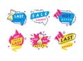 Hot Sale Countdown Badges with Last Offer and Chance Promo Sticker Vector Set Royalty Free Stock Photo