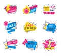 Hot Sale Countdown Badges with Last Offer and Chance Promo Sticker Vector Set Royalty Free Stock Photo