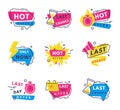 Hot Sale Countdown Badges with Last Offer and Chance Promo Sticker Vector Set Royalty Free Stock Photo