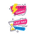 Hot Sale Countdown Badges with Last Offer and Chance Promo Sticker Vector Set Royalty Free Stock Photo