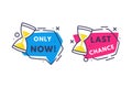 Hot Sale Countdown Badges with Last Offer and Chance Promo Sticker Vector Set Royalty Free Stock Photo