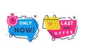 Hot Sale Countdown Badges with Last Offer and Chance Promo Sticker Vector Set Royalty Free Stock Photo