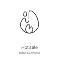 hot sale icon vector from bufilot ecommerce collection. Thin line hot sale outline icon vector illustration. Linear symbol for use