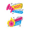 Hot Sale and Last Offer Promo Sticker and Label Vector Set Royalty Free Stock Photo