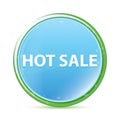 Hot Sale natural aqua cyan blue round button Royalty Free Stock Photo