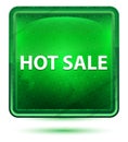 Hot Sale Neon Light Green Square Button Royalty Free Stock Photo