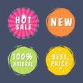 Hot Sale New 100 Natural Best Price Promo Stickers Royalty Free Stock Photo