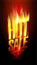 Hot sale now on, hot fiery sale banner design template Royalty Free Stock Photo