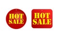 Hot sale on red sticker design for your creative project of Sale promotion, Marketing concept, ad, poster, flier