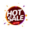 Hot Sale speech bubble banner promo sign. Discount tag design template. Business sale label vector promo offer