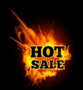 Hot sale. Text On Fire. Vector illustration Royalty Free Stock Photo