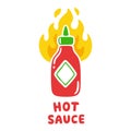 Hot sauce bottle on fire