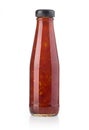 Hot sauce in glass bottle Royalty Free Stock Photo