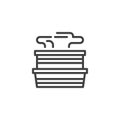 Hot sauna line icon